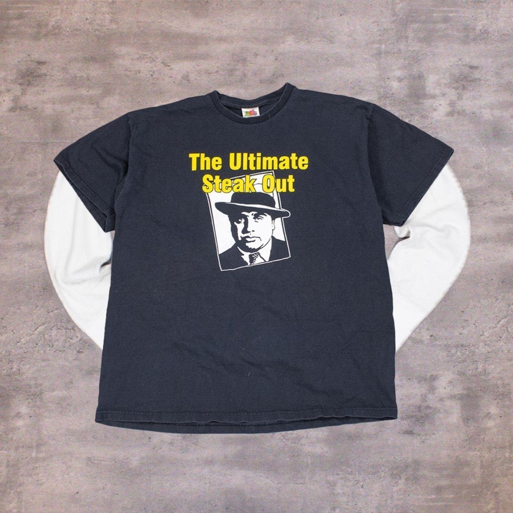 Y2K Fruit Of The Loom Al Capone The Ultimate Steak Out Black T-Shirt